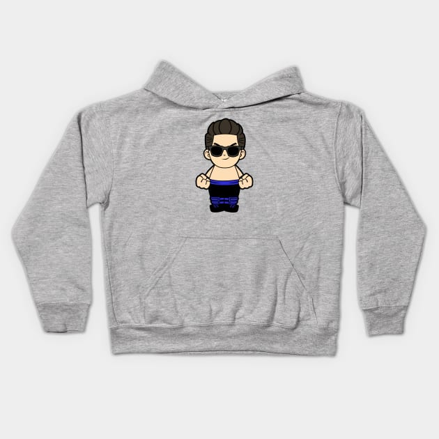 Johnny Cage Chibi Kids Hoodie by liora natalia